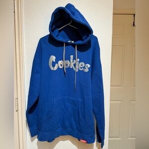 Cookies Striking Blue and Silver Sweater with Hood and Drawstrings